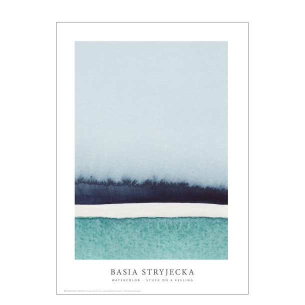 WATERCOLOR · STUCK ON A FEELING - BLUE/TURKISE